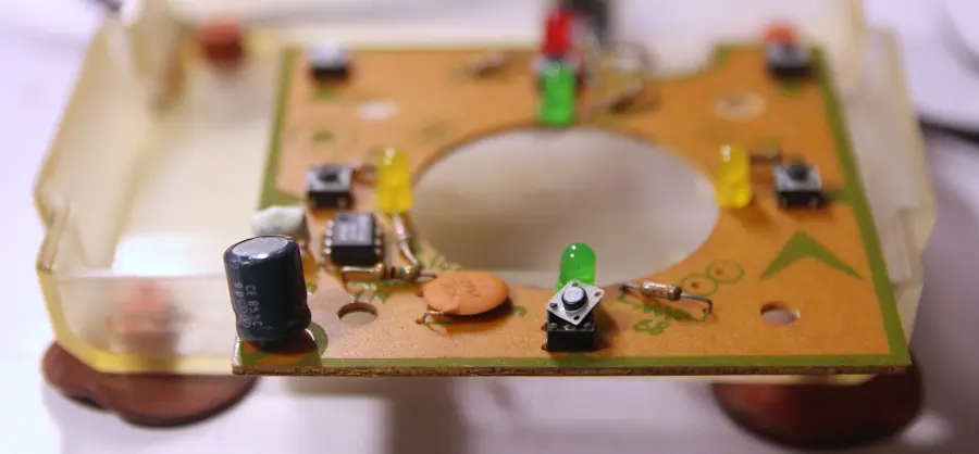 detail of broken buttons