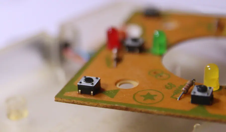 detail of broken buttons