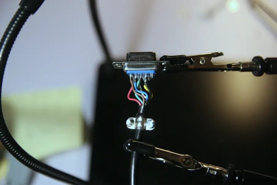 soldering wires to the new connector