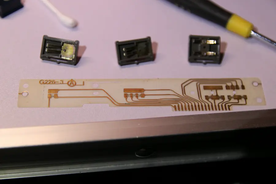 Casio VL-5 detail of switch support circuit board