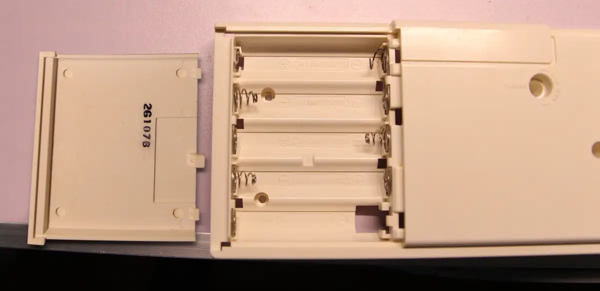 Casio VL-5 battery compartment after cleaning